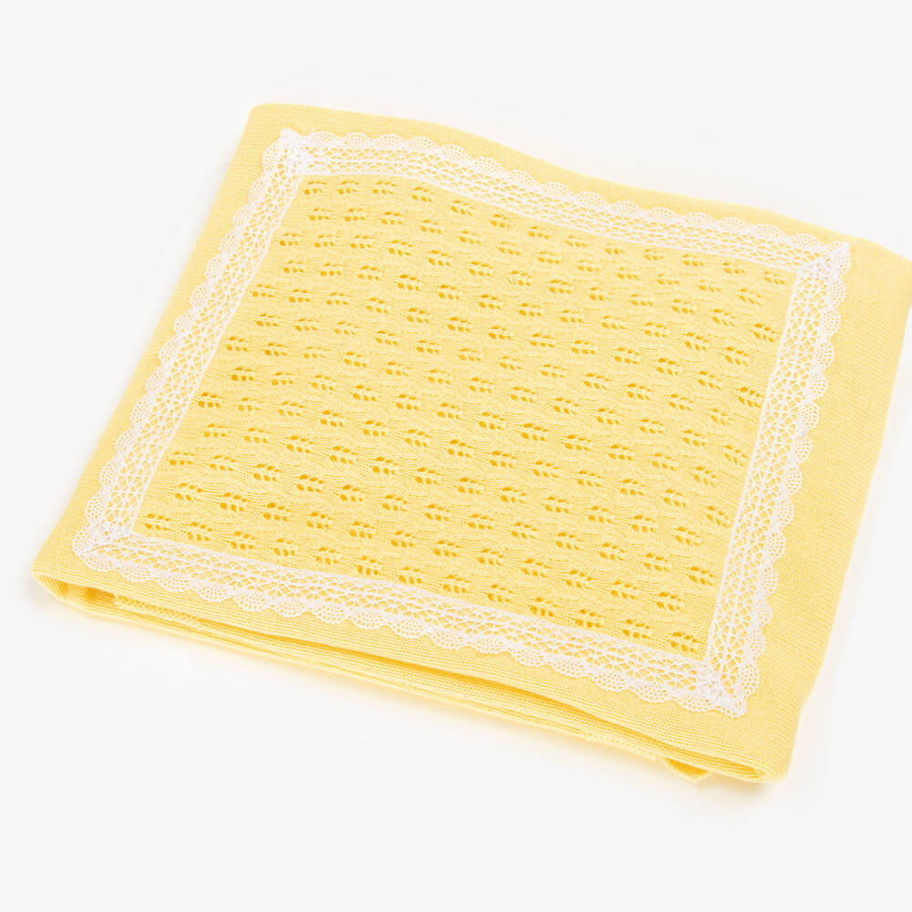 Foque-Boys Soft Yellow Knit Throw | Childrensalon Outlet
