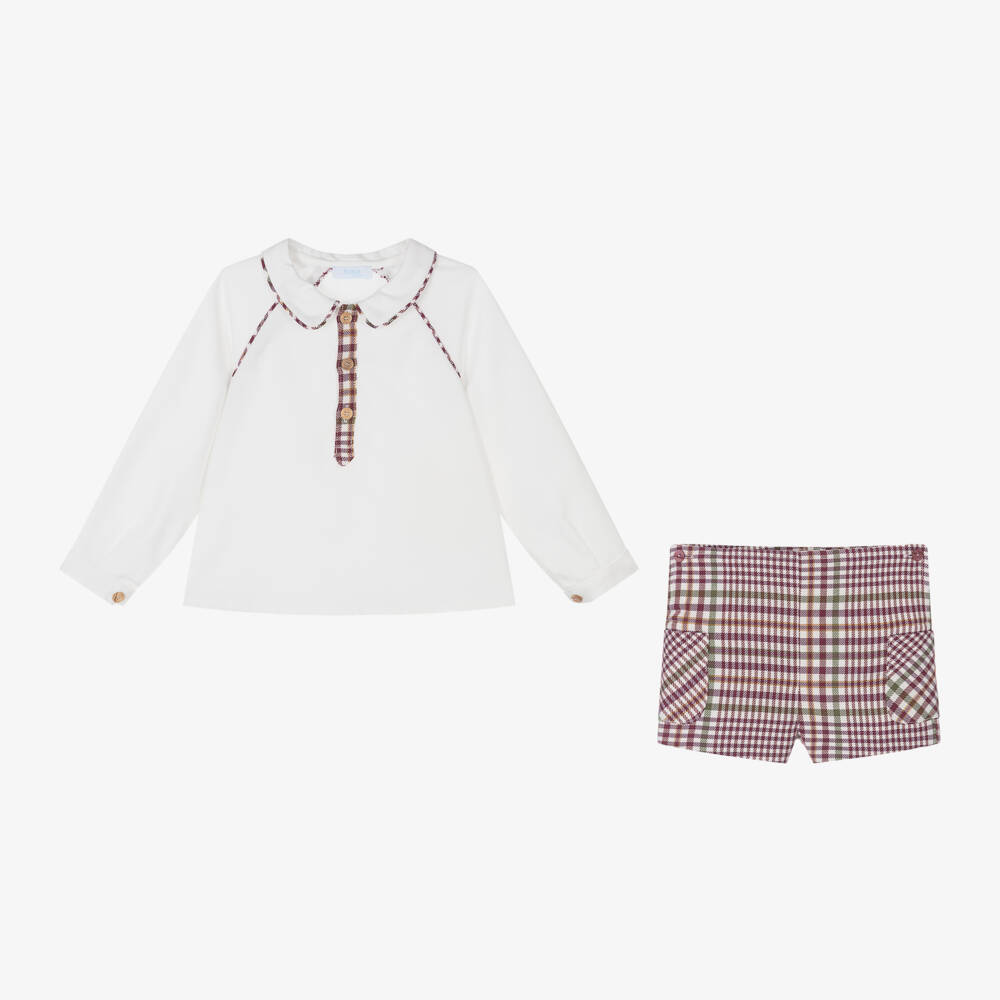 Foque-Boys Tartan Check Shorts Ensemble | Childrensalon Outlet