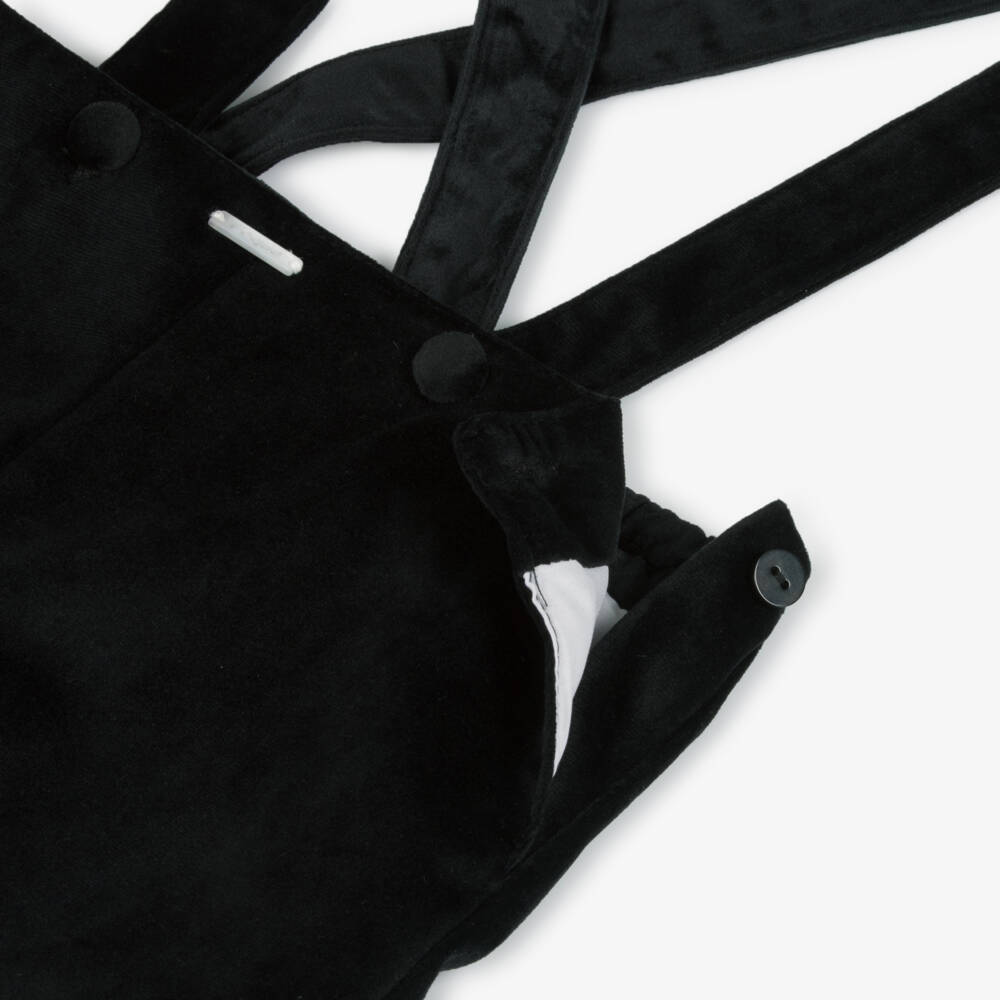 Foque-طقم شورت مخمل لون أسود وعاجي للأولاد | Childrensalon Outlet