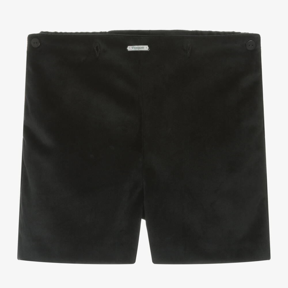 Foque-طقم شورت مخمل لون أسود وعاجي للأولاد | Childrensalon Outlet