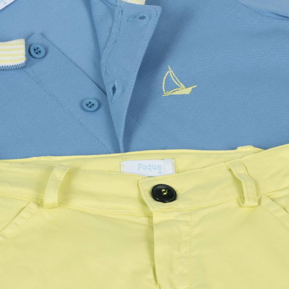 Foque-طقم بولو وشورت قطني زاهي للأولاد | Childrensalon Outlet