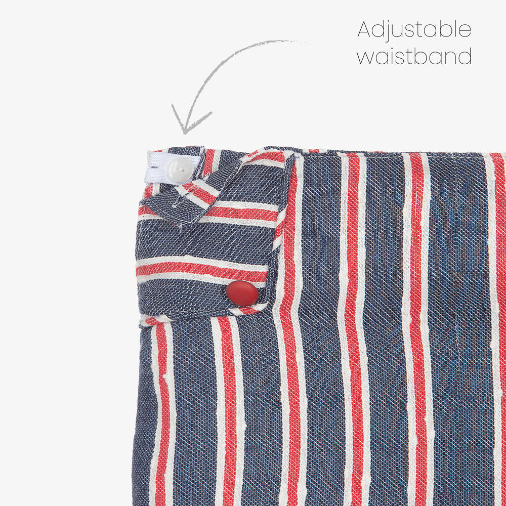 Foque-طقم شورت قطن لون أبيض وأزرق للأولاد | Childrensalon Outlet