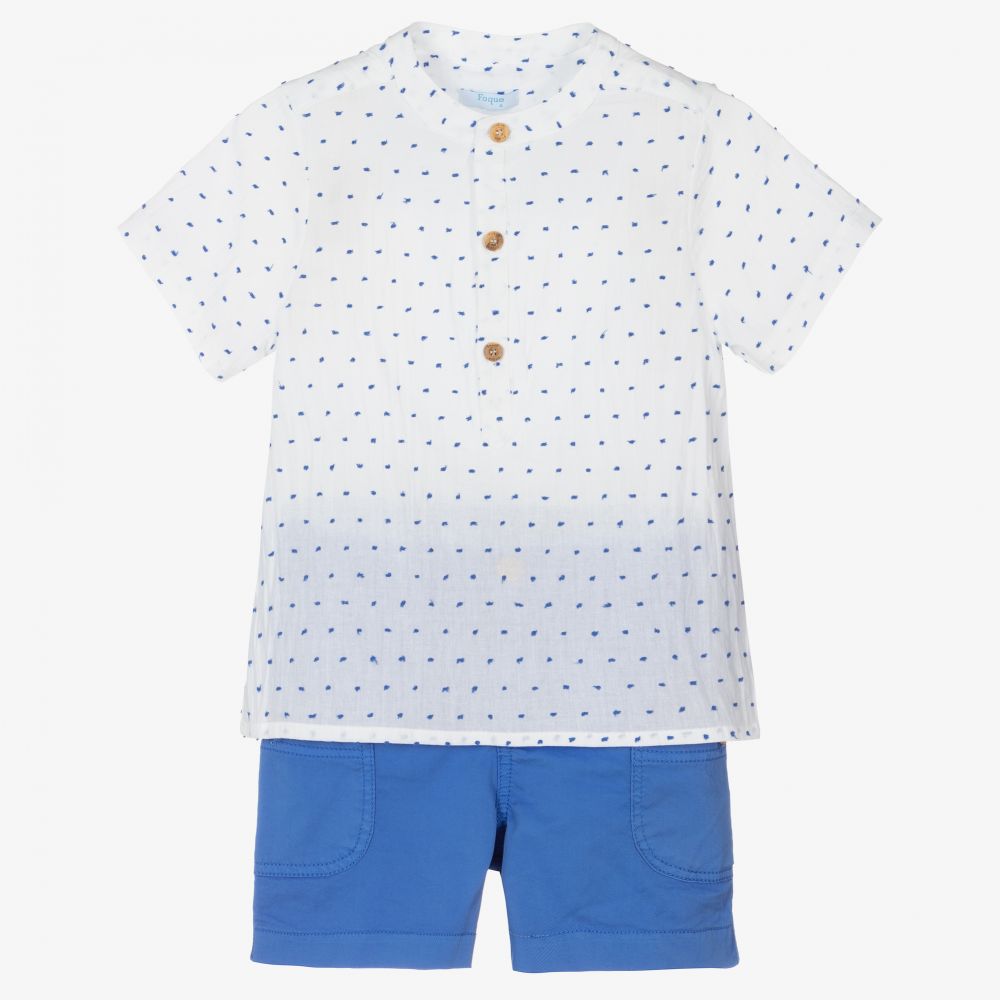 Foque - Ens. short bleu/blanc Garçon | Childrensalon