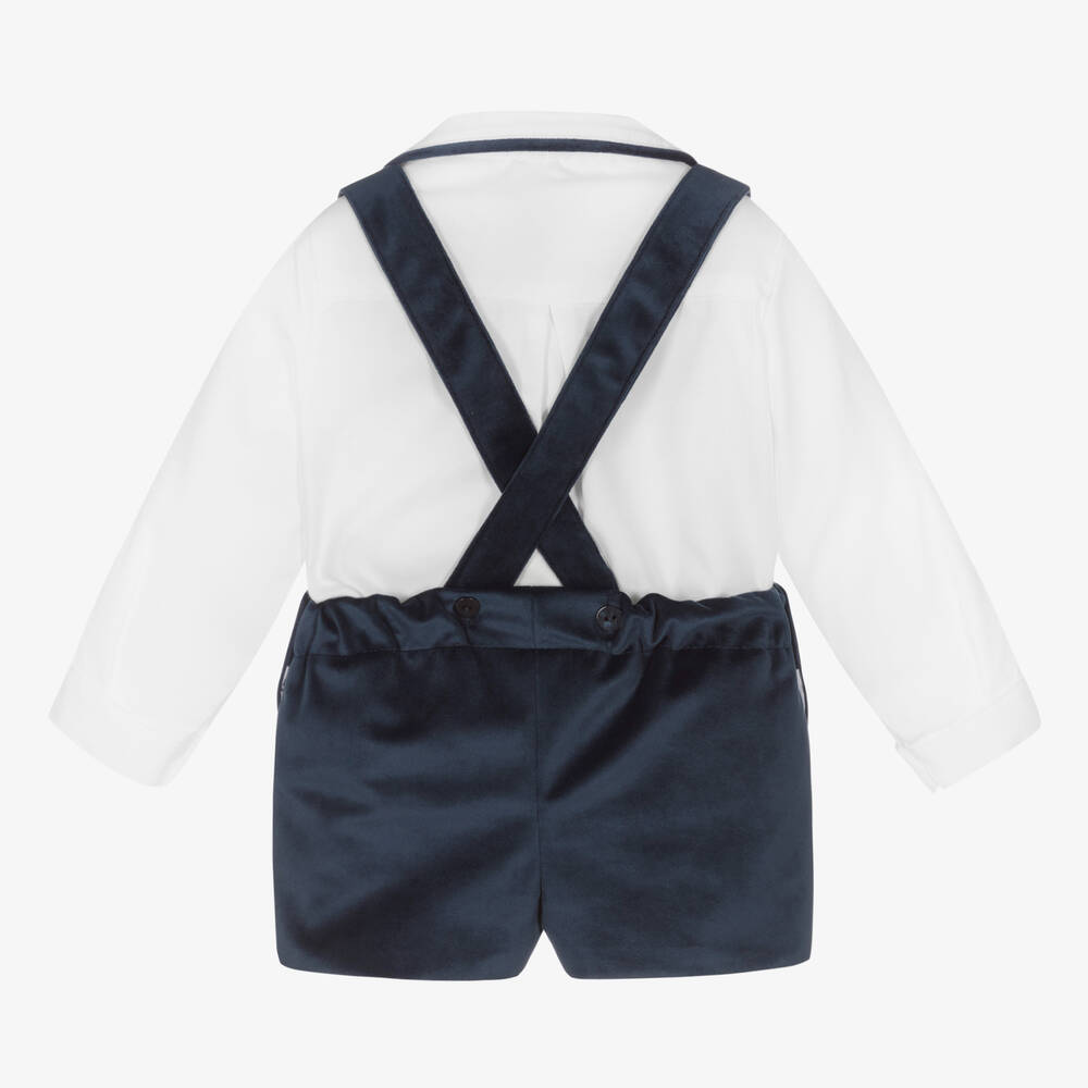 Foque-Boys White & Blue Shorts Set | Childrensalon Outlet