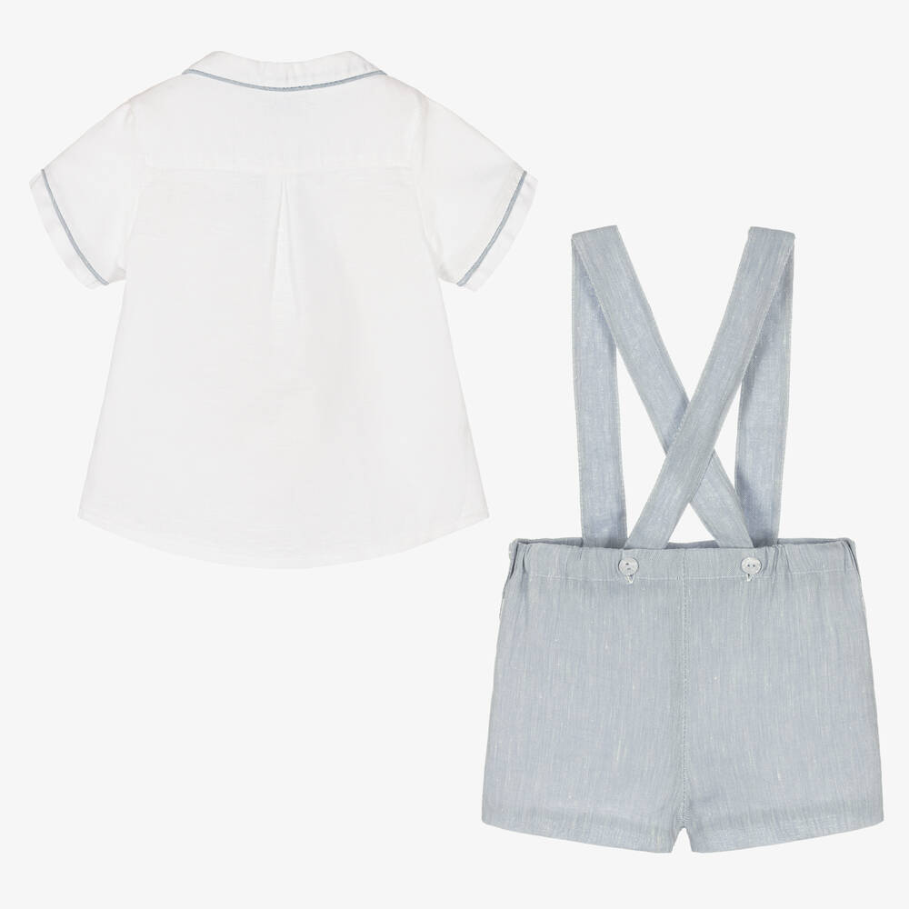 Foque-Белая рубашка и голубые шорты | Childrensalon Outlet