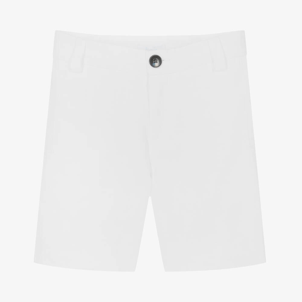 Foque - Boys White Cotton Shorts | Childrensalon