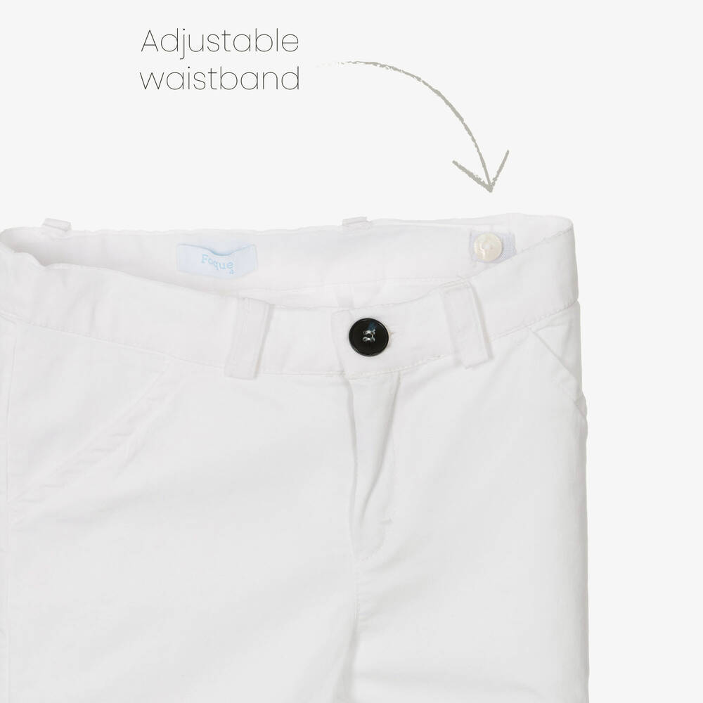 Foque-Boys White Cotton Shorts | Childrensalon Outlet