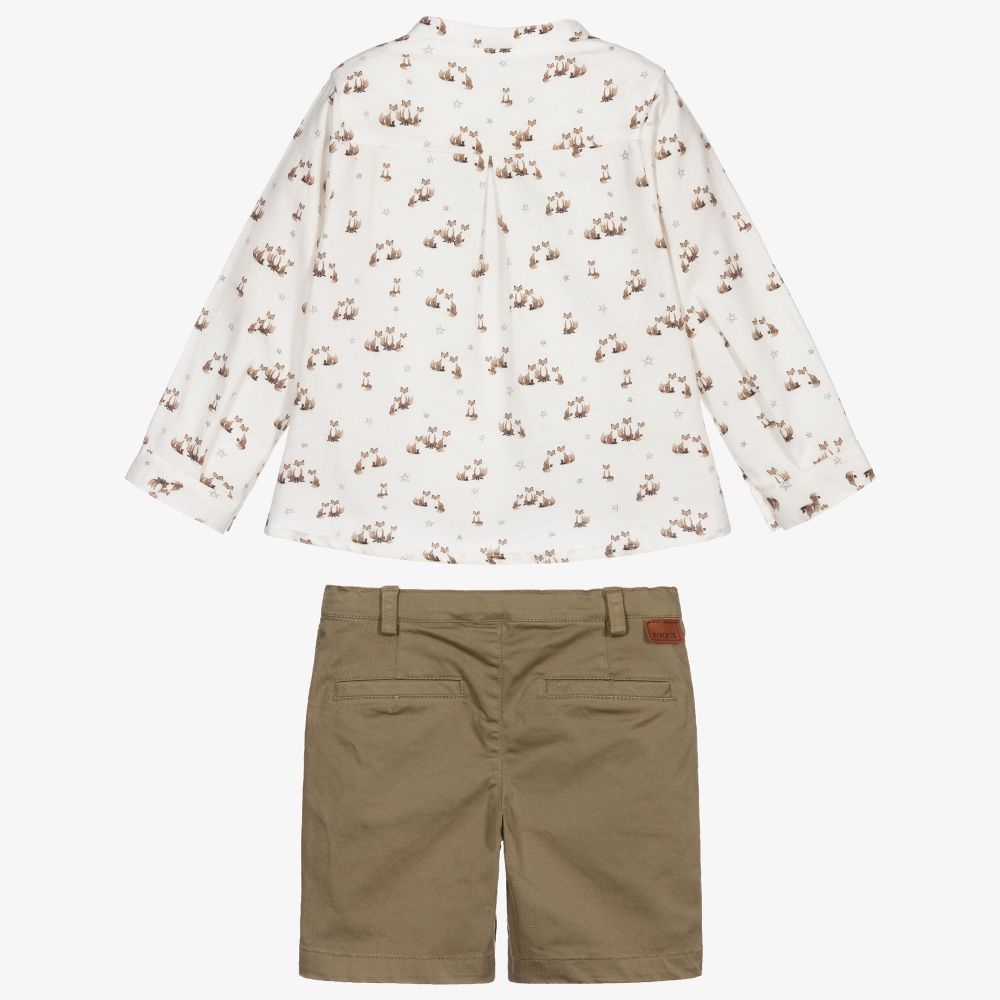 Foque-Бело-зеленый комплект с шортами для мальчиков | Childrensalon Outlet