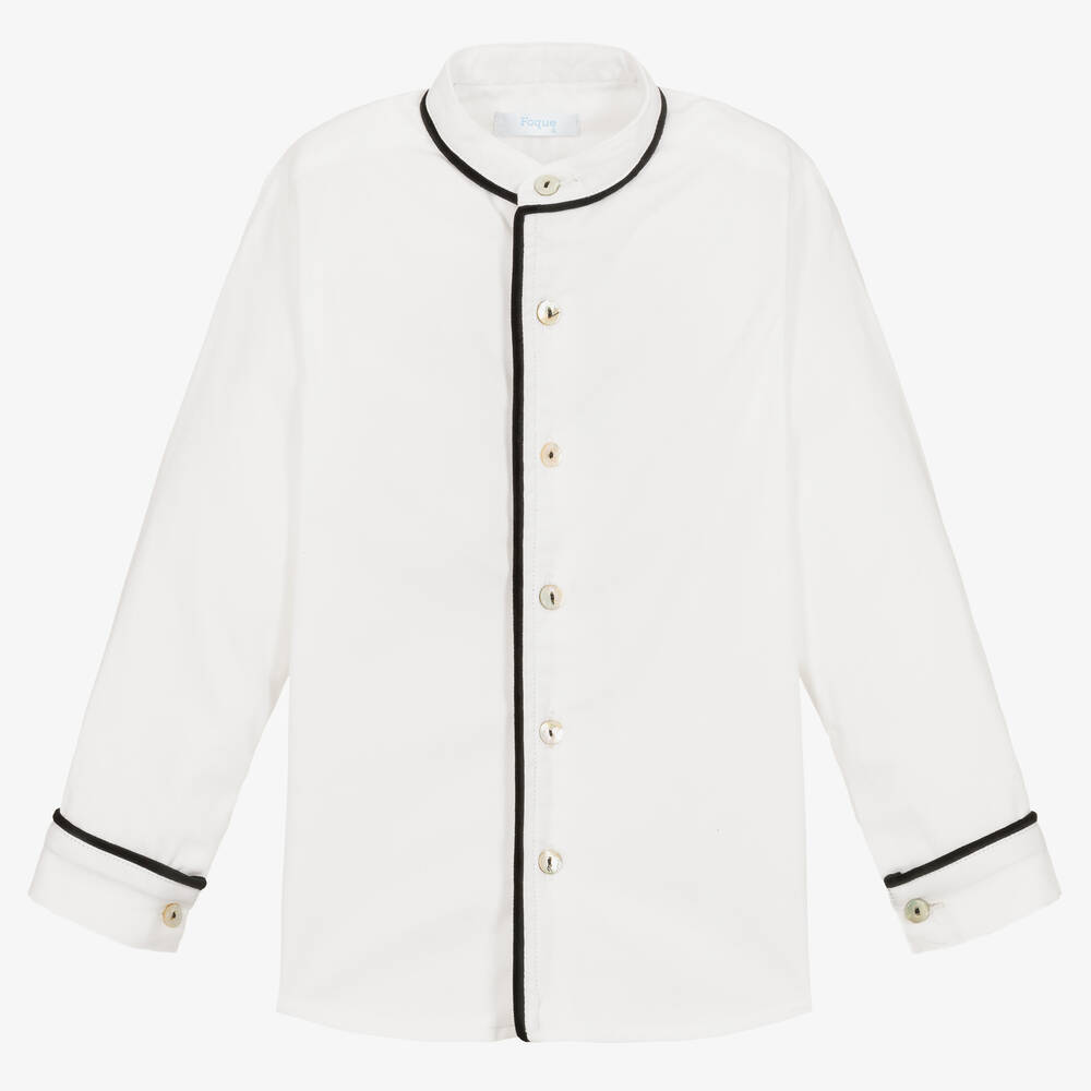 Foque - Boys White Oxford Cotton Shirt | Childrensalon