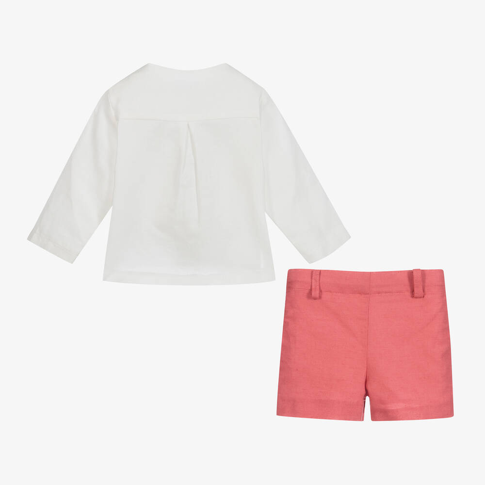 Foque-Boys White & Red Shorts Set | Childrensalon Outlet