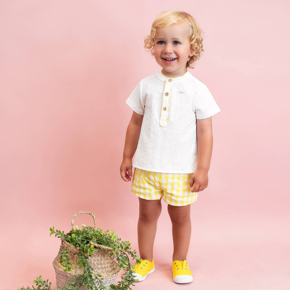 Foque-Комплект с шортами белого и желтого цвета для мальчиков | Childrensalon Outlet