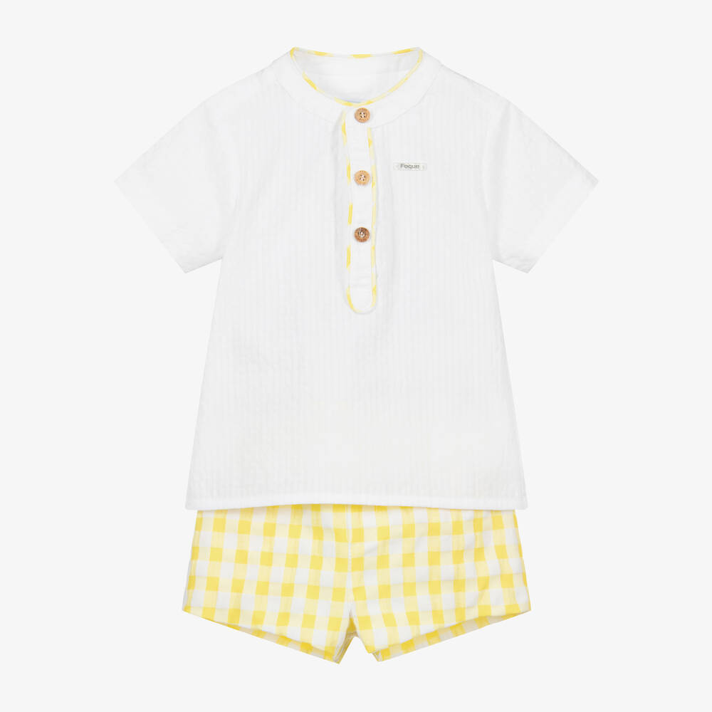 Foque-Комплект с шортами белого и желтого цвета для мальчиков | Childrensalon Outlet