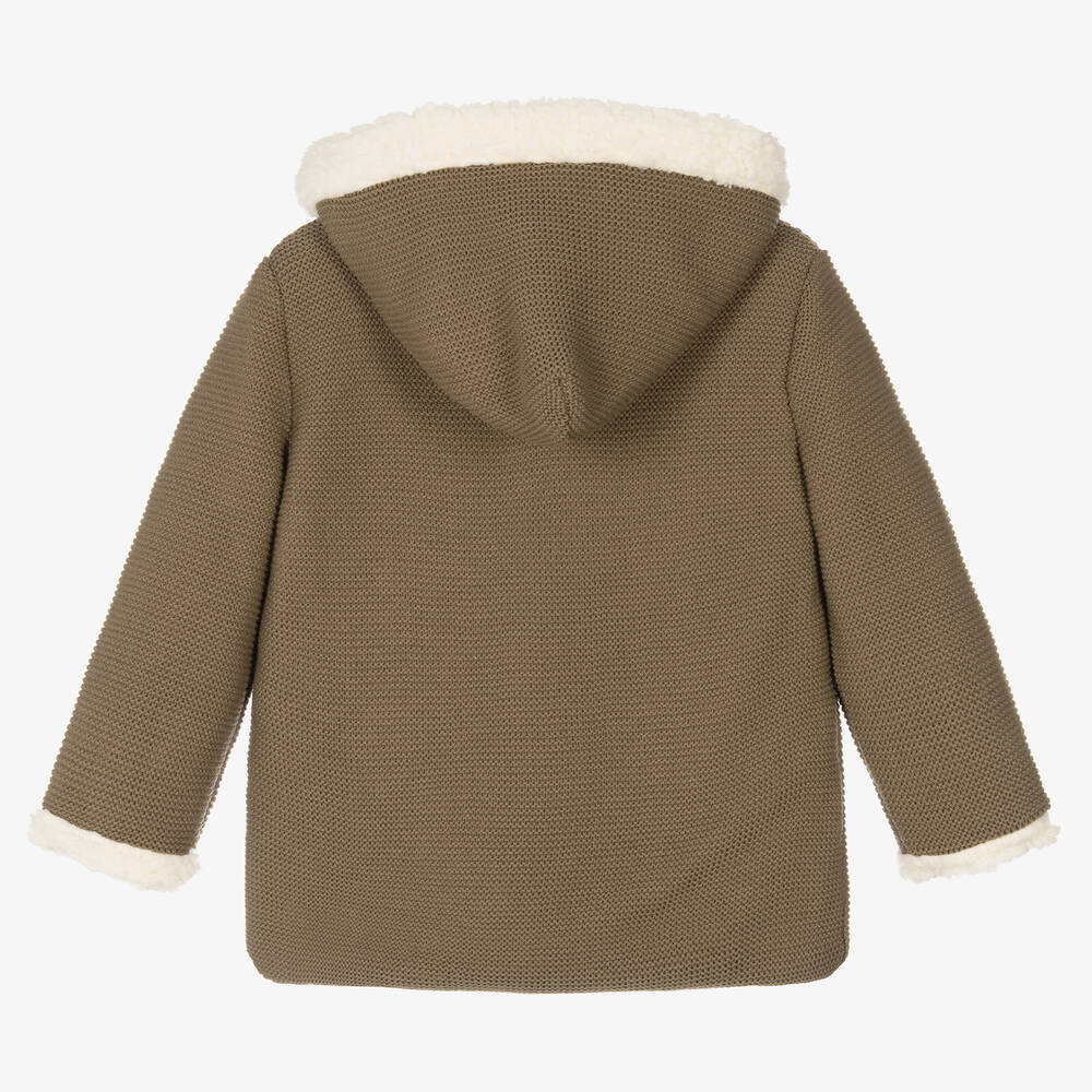 Foque-Коричневое трикотажное пальто с капюшоном | Childrensalon Outlet