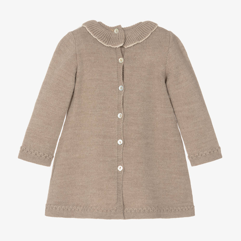 Foque-Girls Beige Knitted Bunny Dress | Childrensalon Outlet