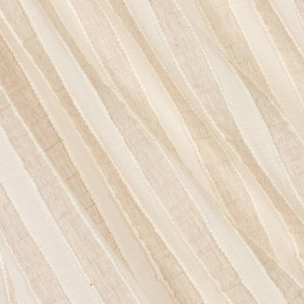 Foque-فستان مزيج قطن وفيسكوز مقلم لون بيج وعاجي | Childrensalon Outlet