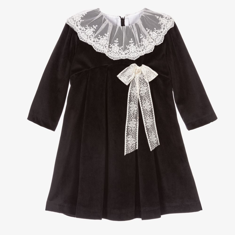 Black velvet top dress for girls