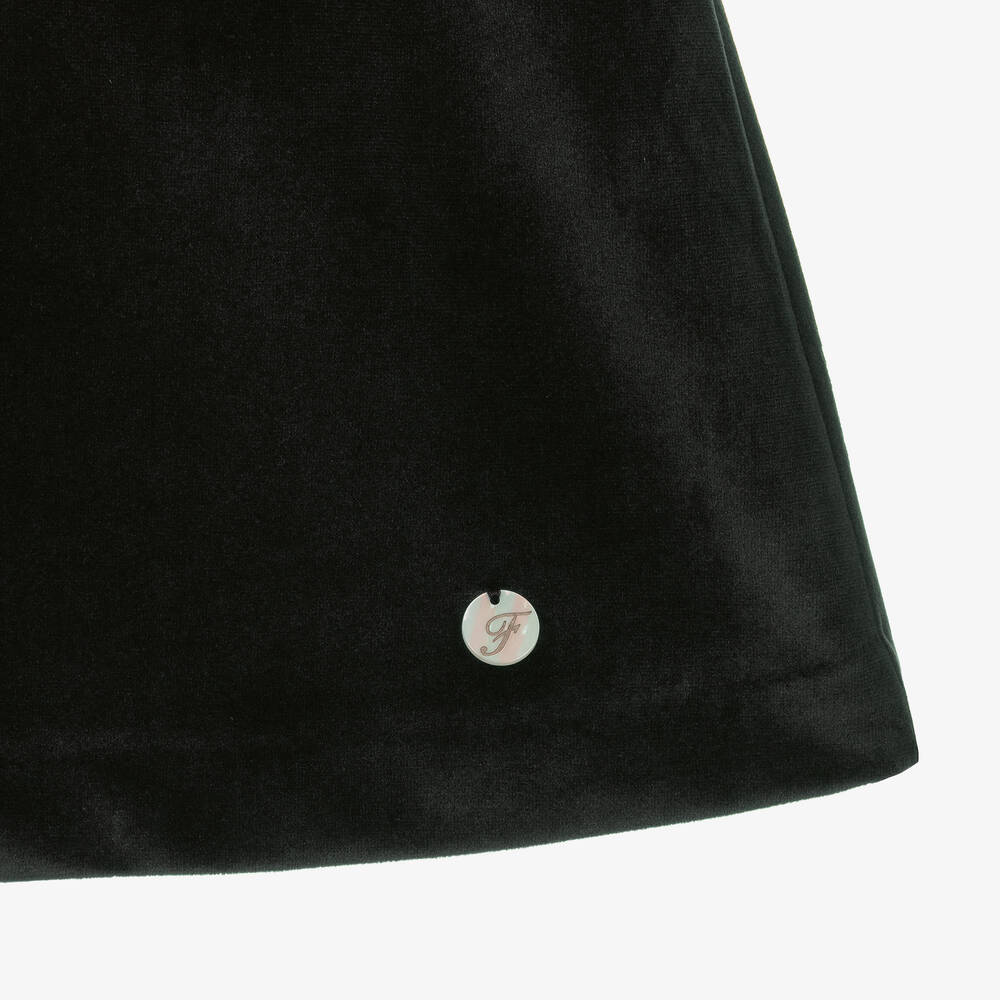 Foque-Girls Black Velvet Lace Collar Dress | Childrensalon Outlet