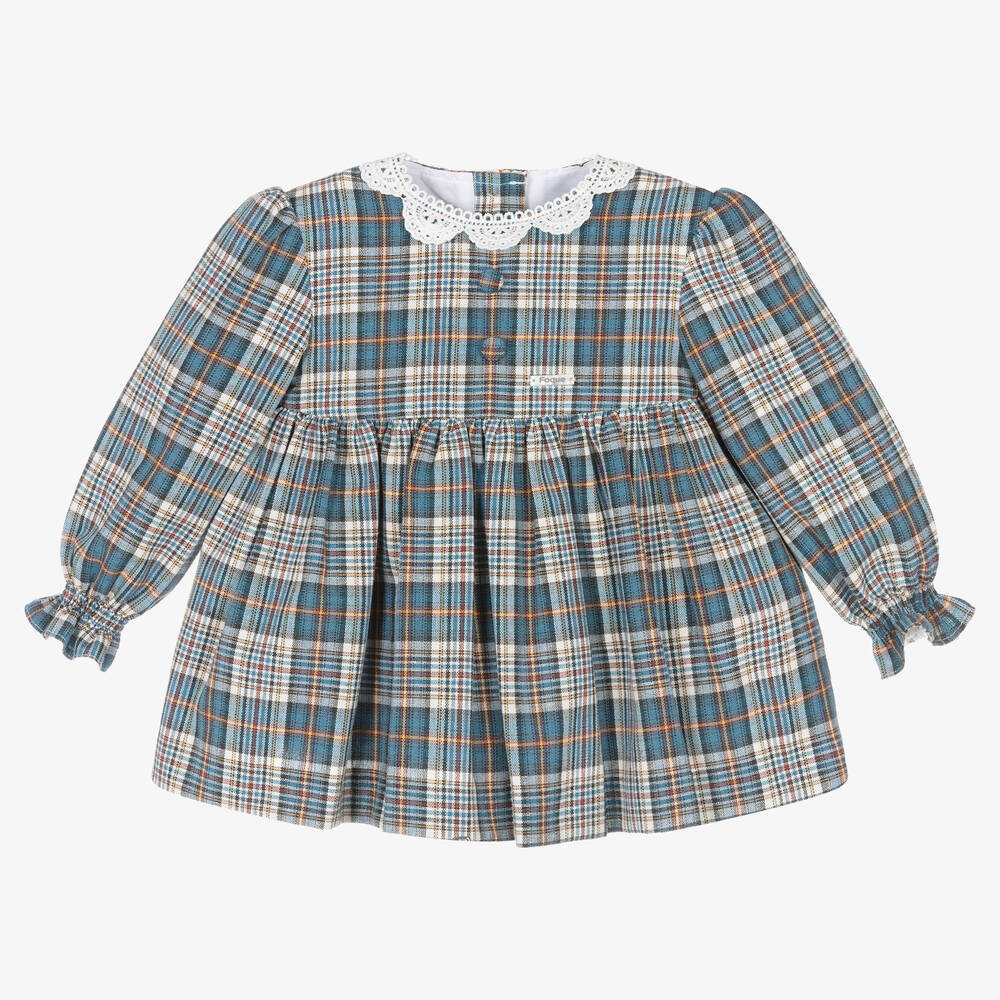 Foque - Robe bleue à carreaux fille | Childrensalon