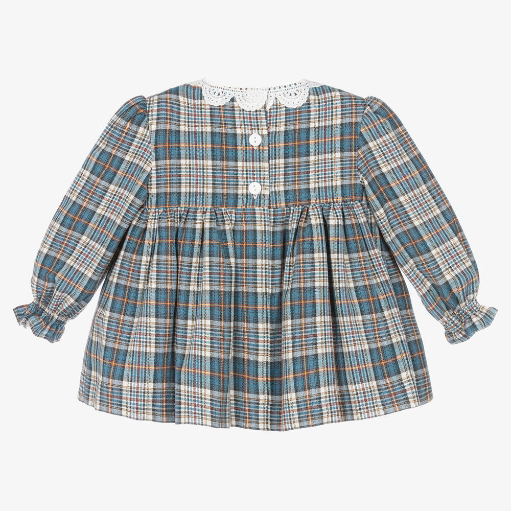 Foque-Girls Blue Check Dress | Childrensalon Outlet