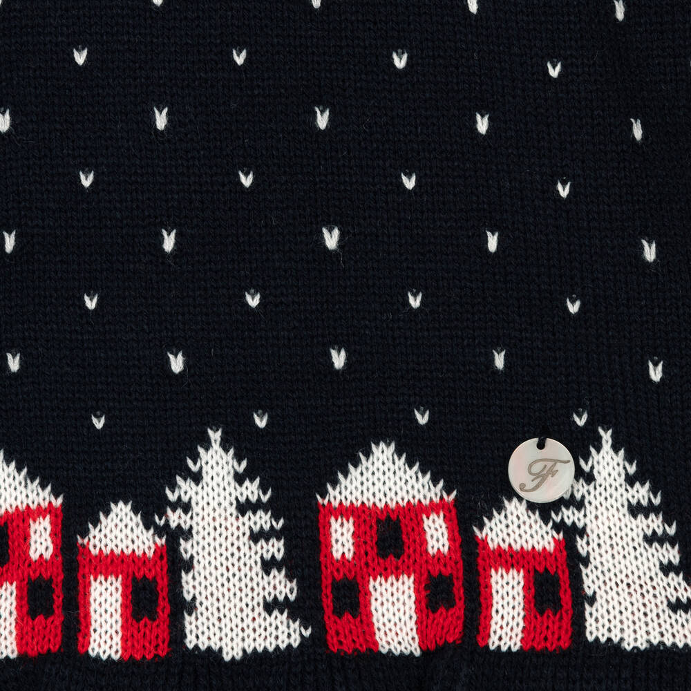 Foque-Girls Blue Festive Sweater | Childrensalon Outlet