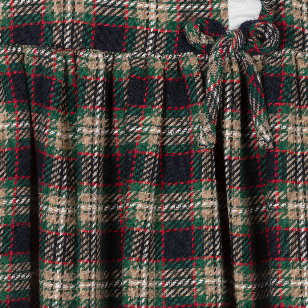 Foque-Girls Blue & Green Cotton Tartan Dress | Childrensalon Outlet
