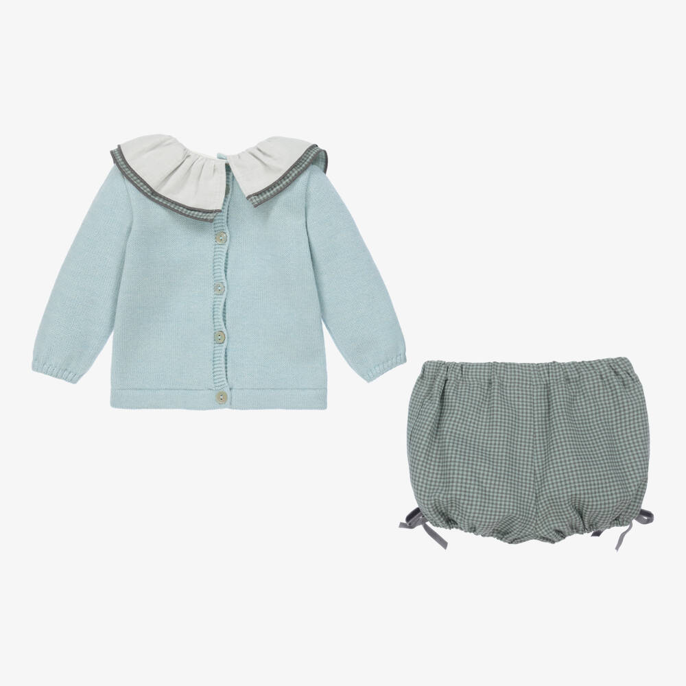 Foque-Girls Blue & Green Shorts Set | Childrensalon Outlet