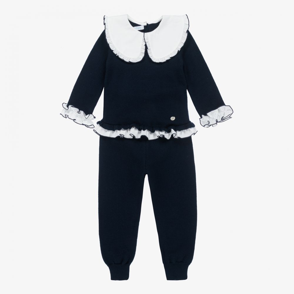 Foque - Ensemble pantalon bleu en maille Fille  | Childrensalon