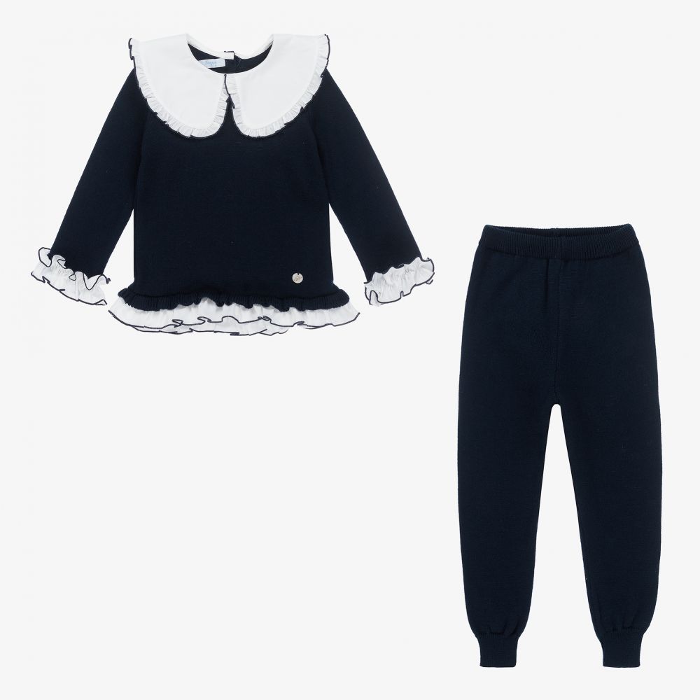 Foque-Синий трикотажный комплект с брюками для мальчиков | Childrensalon Outlet