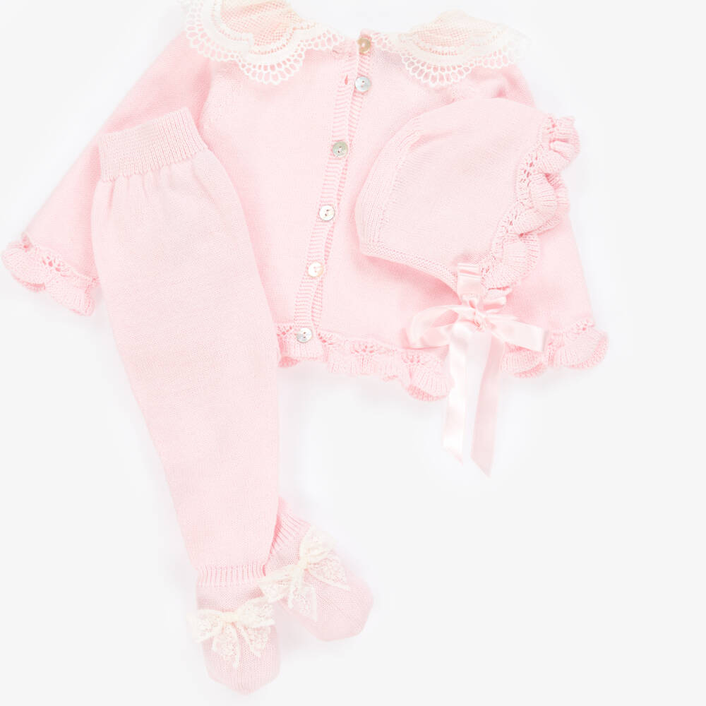 Foque-Girls Blush Knit Babygrow Ensemble | Childrensalon Outlet