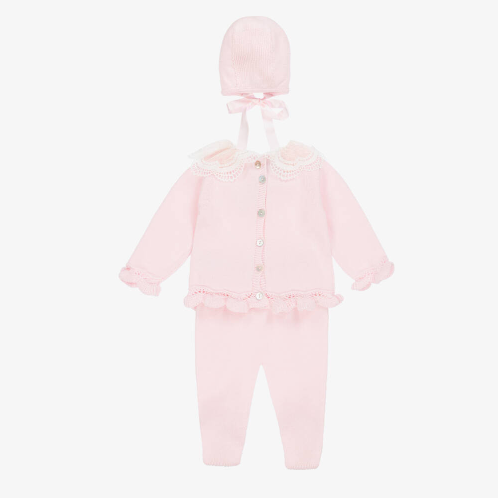 Foque-Girls Blush Knit Babygrow Ensemble | Childrensalon Outlet