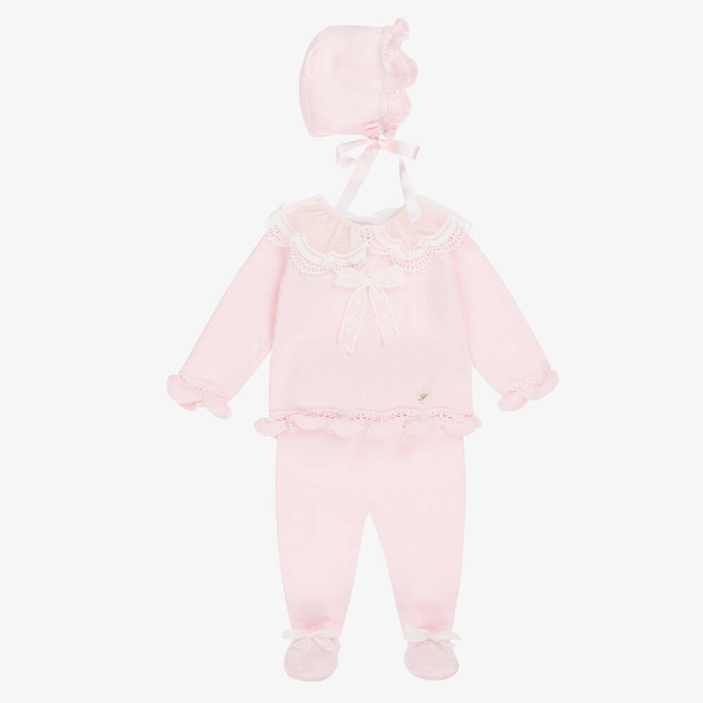 Foque-Girls Blush Knit Babygrow Ensemble | Childrensalon Outlet