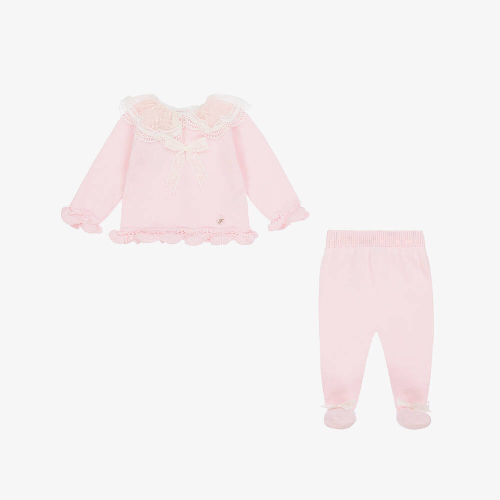 Foque-Girls Blush Knit Babygrow Ensemble | Childrensalon Outlet