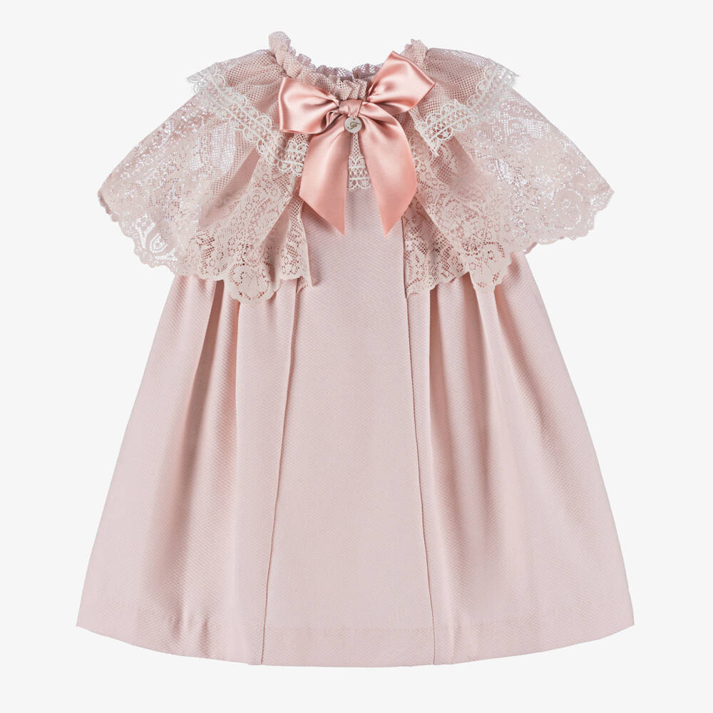 Foque-Girls Blush Lace Adorned Dress | Childrensalon Outlet