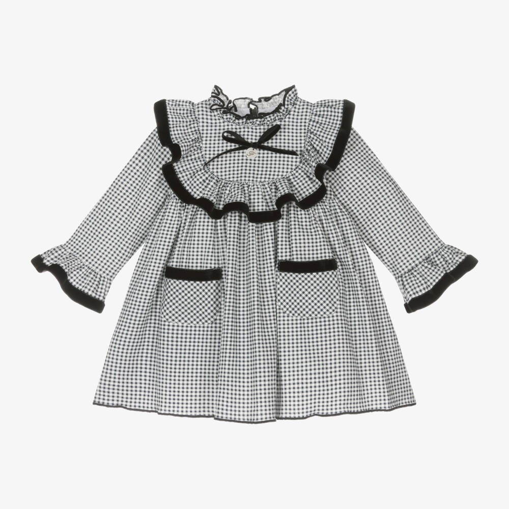 Foque-Girls Checkered Cotton Dress | Childrensalon Outlet