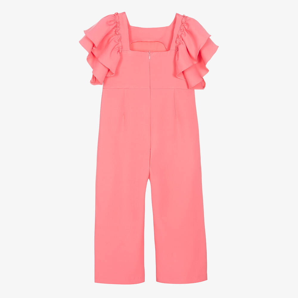 Foque-جمبسوت قطن بوبلين لون زهري مرجاني للبنات | Childrensalon Outlet