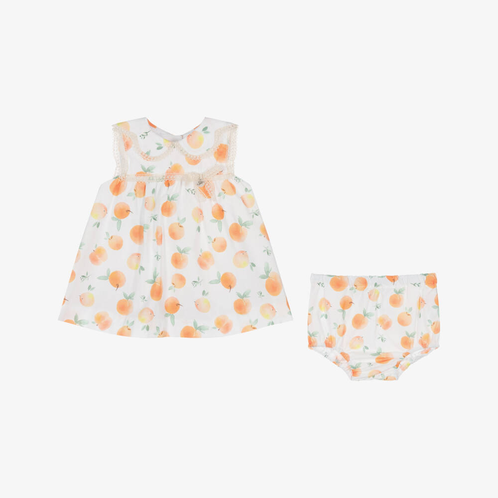 Foque-Платье из хлопка с персиковыми цветами для девочек | Childrensalon Outlet