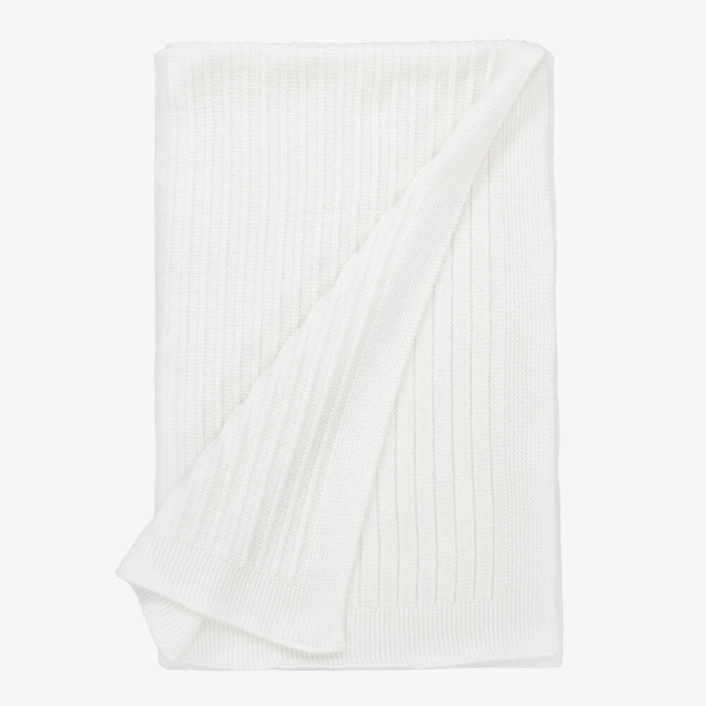 Foque-Girls Cream Knit Cashmere Blanket | Childrensalon Outlet