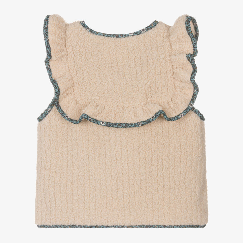 Foque-Girls Cream Sherpa Vest | Childrensalon Outlet