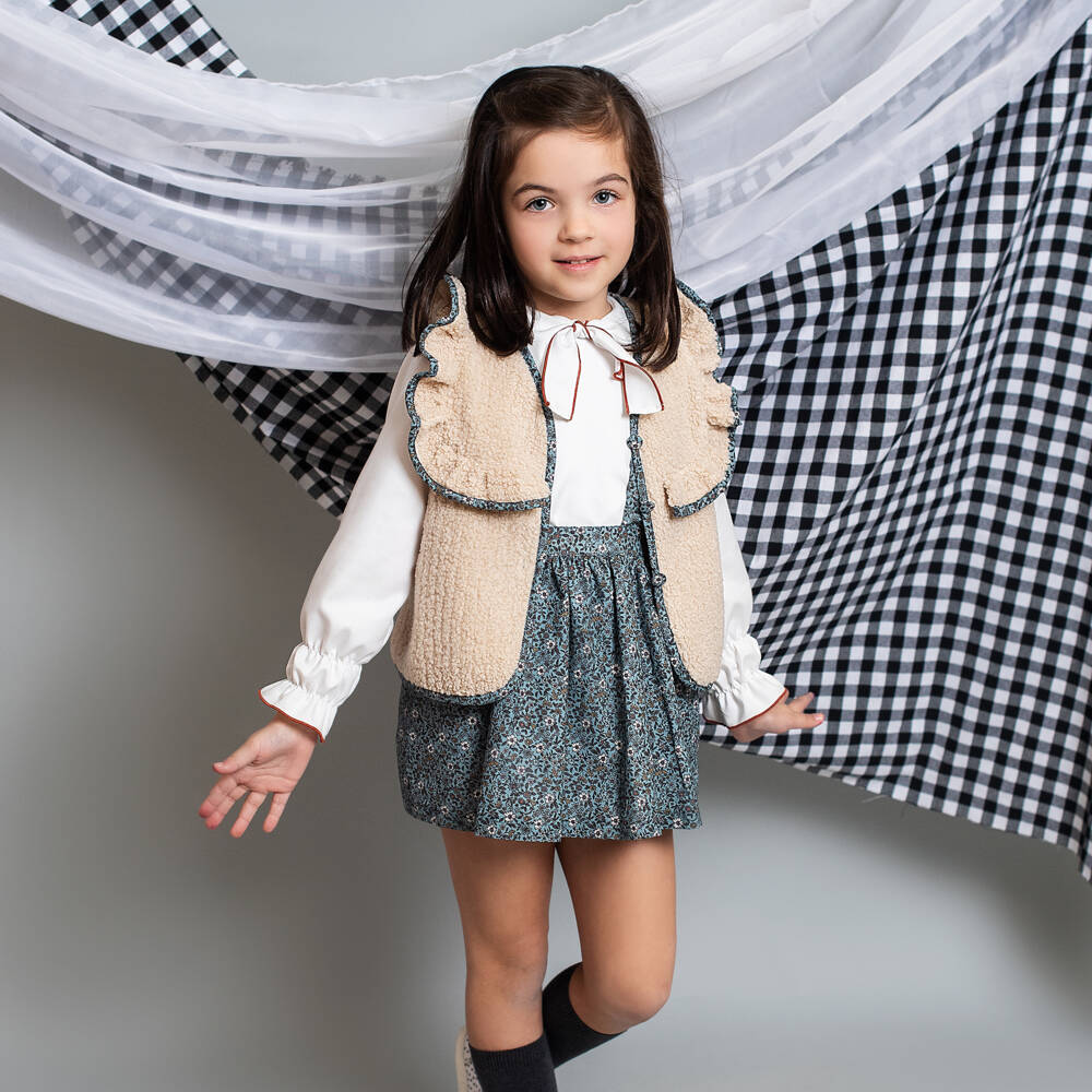 Foque-Girls Cream Sherpa Vest | Childrensalon Outlet