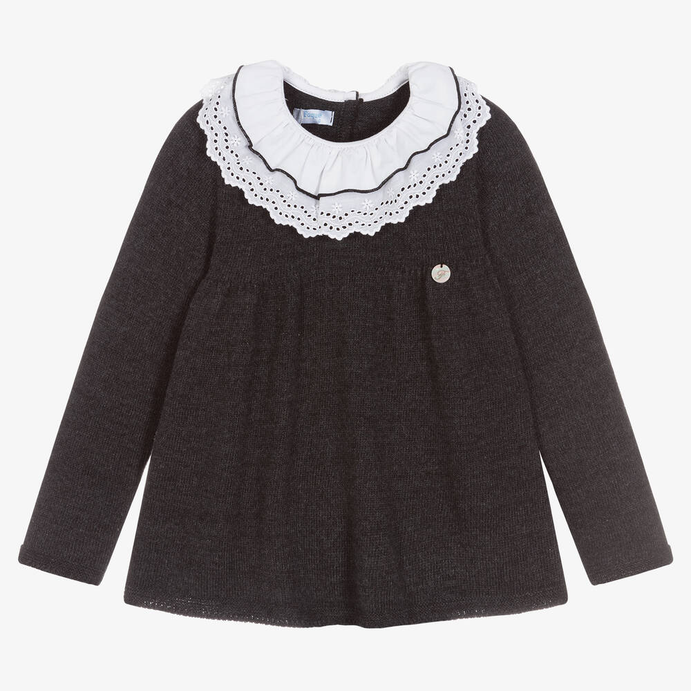 Foque - Pull gris foncé fille   | Childrensalon