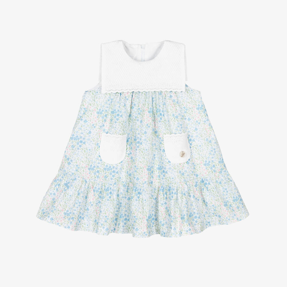 Foque-Нежный голубой наряд с цветами для девочек | Childrensalon Outlet