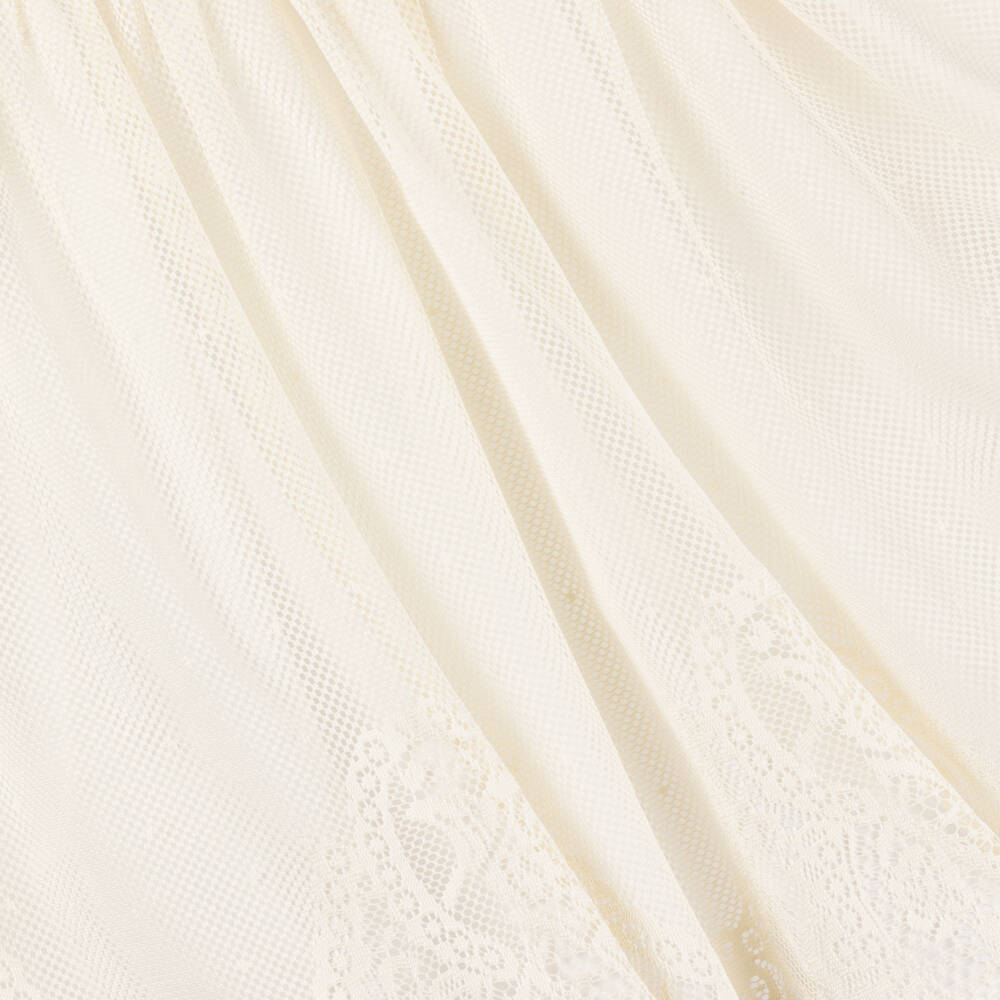 Foque-Элегантное кремовое платье с кружевом и бантом для девочек | Childrensalon Outlet