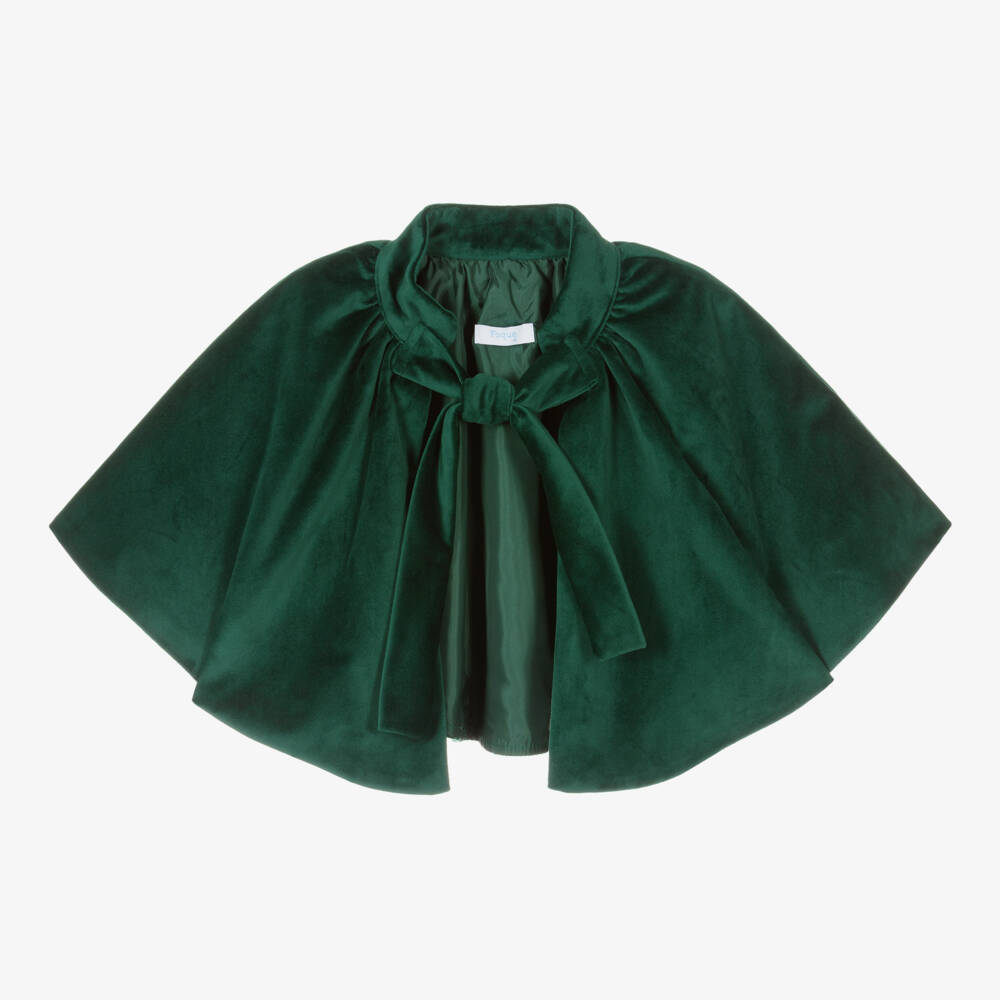 Foque-Girls Emerald Green Velour Cape | Childrensalon Outlet