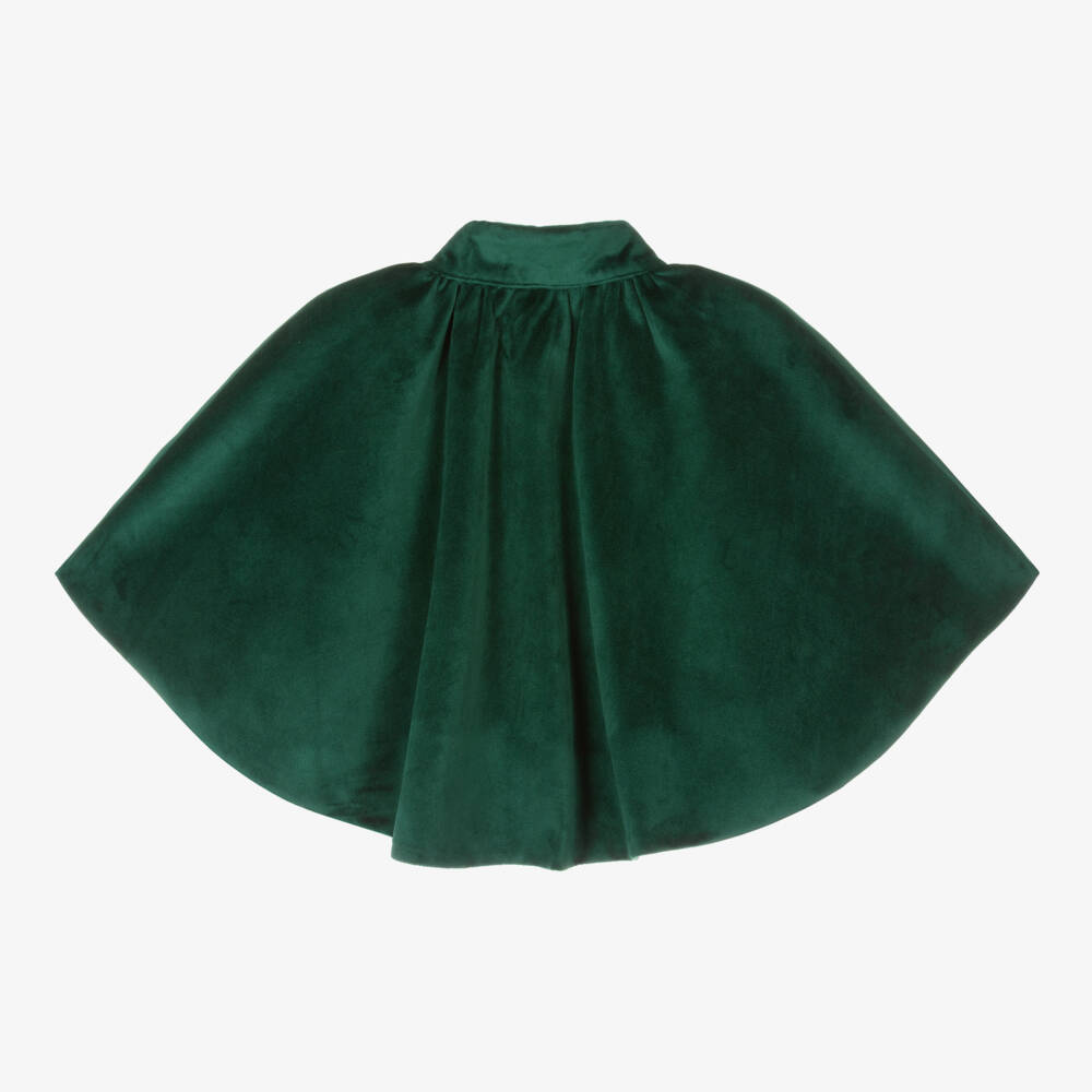 Foque-Girls Emerald Green Velour Cape | Childrensalon Outlet