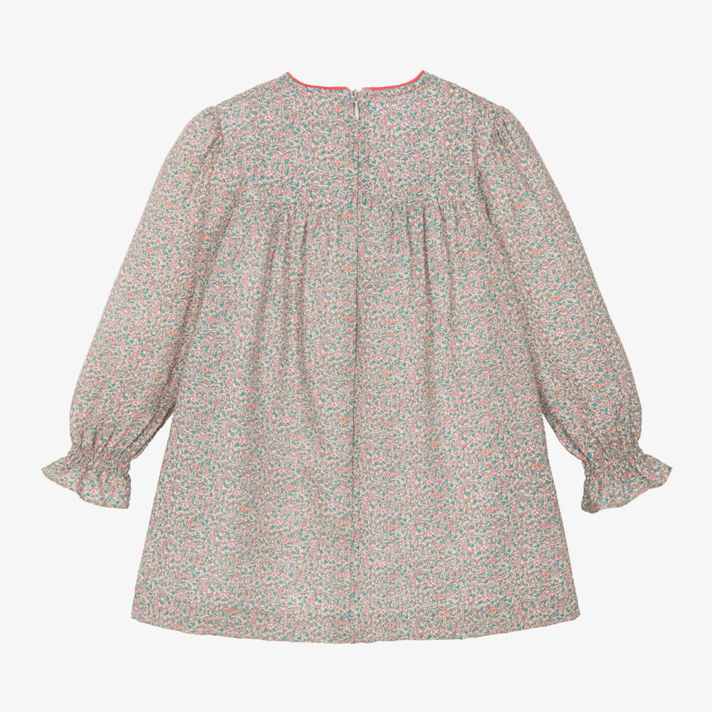 Foque-فستان بطبعة ورود قطن لون بيج | Childrensalon Outlet