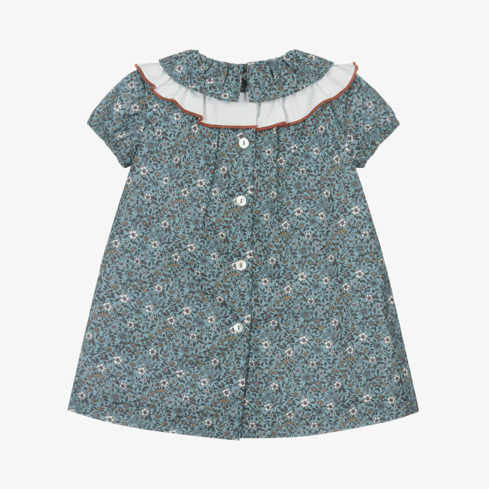 Foque-فستان بطبعة ورود قطن لون أزرق | Childrensalon Outlet