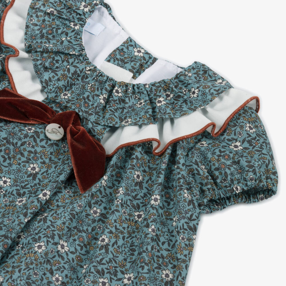 Foque-فستان بطبعة ورود قطن لون أزرق | Childrensalon Outlet