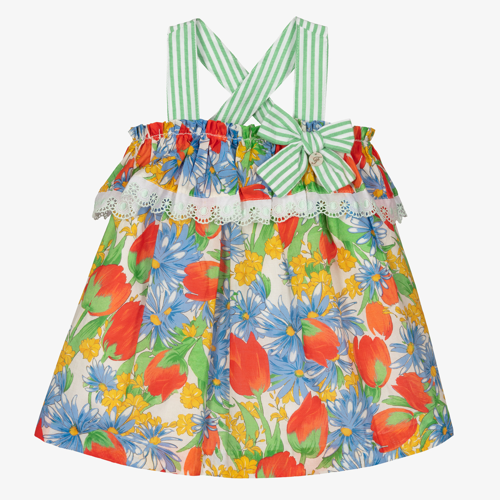 Foque - Хлопковое платье в цветочек для девочек | Childrensalon