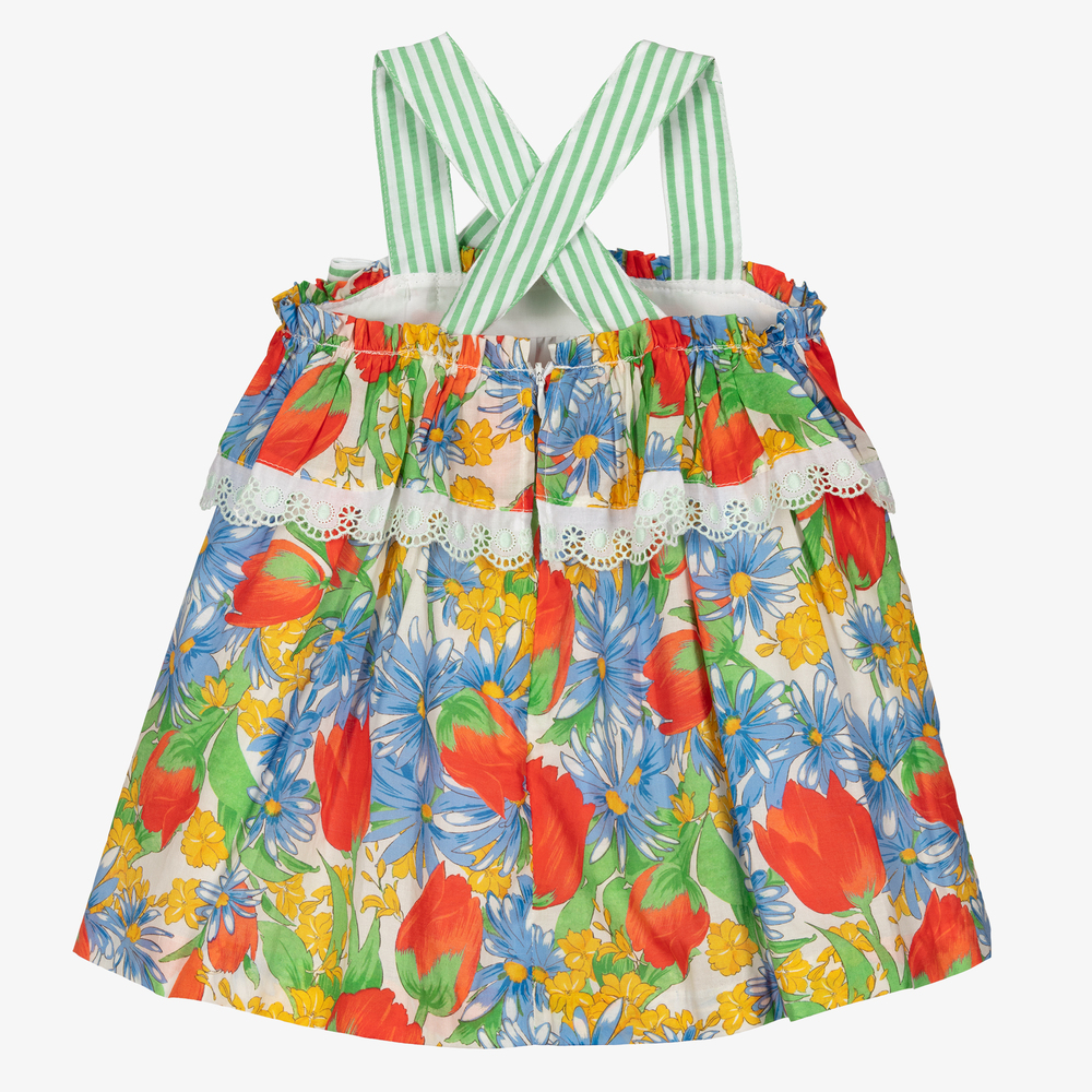 Foque-Girls Floral Cotton Dress | Childrensalon Outlet
