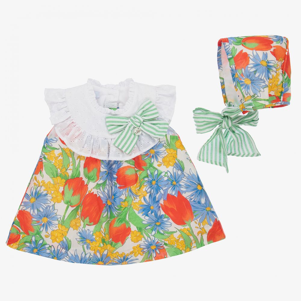 Foque - Girls Floral Cotton Dress Set | Childrensalon